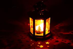 lantern wit candle in Christmas time