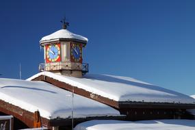 Snow Winter Roof clock