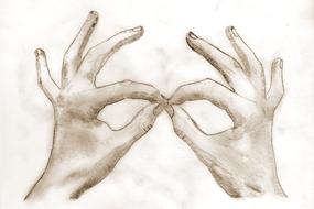 pencil drawing of human hands