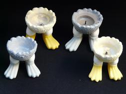 decorative candlesticks with duck paws