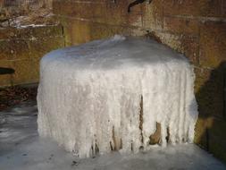 photo of a frozen fountain