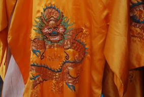 embroidery on a silk robe