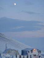Field Center at mountain side on ross island, antarctica