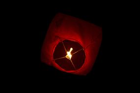 red chinese lantern in the night sky