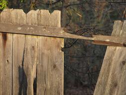 destroyed wooden fence