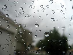 raindrops on glass close-up