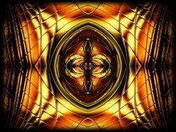 Beautiful digital painting with golden and brown pattern