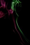 colorful smoke on the black background