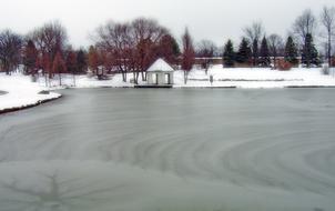 Frozen ice Pond