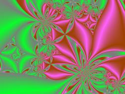 pink green fractal satin like drawing