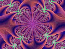 fractal red green flower