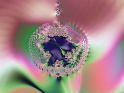 fractal pink green pastel drawing
