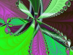 fractal green black purple