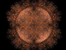 fractal brown orange design