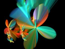 green red fractal flowers drawing