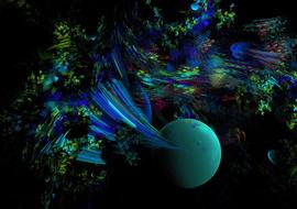 fractal green blue design drawing