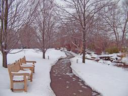 goodly Sidewalk Bench Snow