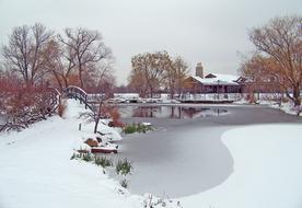 bridge across Frozen Pond