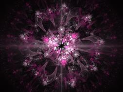 fractal pink black design drawing