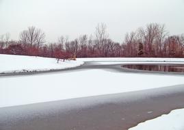 Frozen Pond Winter snow
