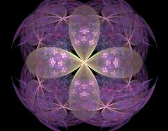 fractal purple design artwork flower