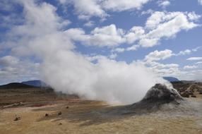 hot volcanic geyser in Iceland