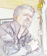 portrait self contemplative drawing