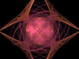 red and purple fractal at darkness