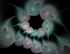 fractal green pink design artwork drawing