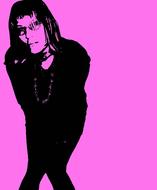 self portrait graphic pink black