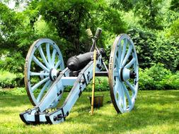 old time Cannon in Park at summer