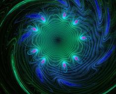 swirls, green blue fractal