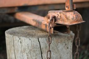photo of rusty trailer hook