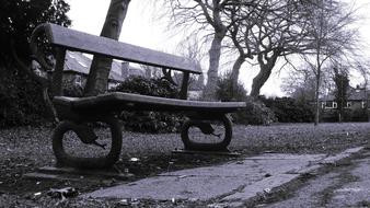 Bench Park Black And white