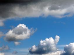 fluffy clouds in the summer sky