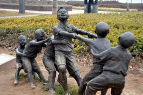 Bronze Sculpture children play