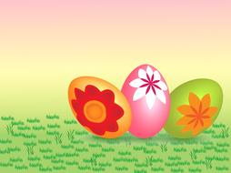 drawing of celebration colorful decorated easter eggs