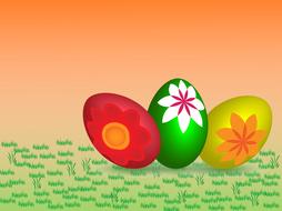 Blue Celebration Colorful eggs drawing