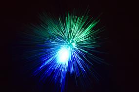 blue and green Firework
