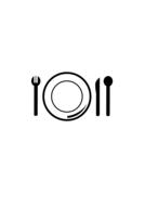 porcelain plate and knife and fork spoon drawing