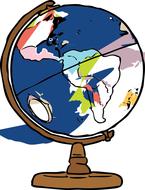 drawn globe on a white background