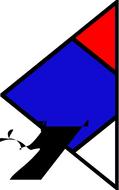 triangle 2 blue red drawing