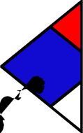 number triangle 3 blue drawing