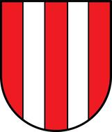 coat of arms, red vertical stripes on white field