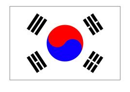 south korea flag white drawing