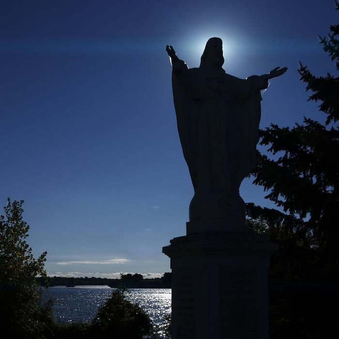 Statue Mary Virgin silhouette