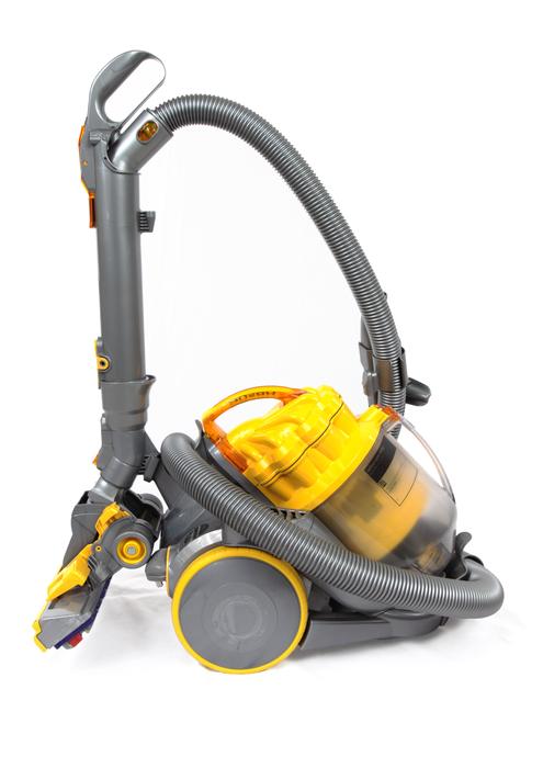photo of a gray-yellow home vacuum cleaner
