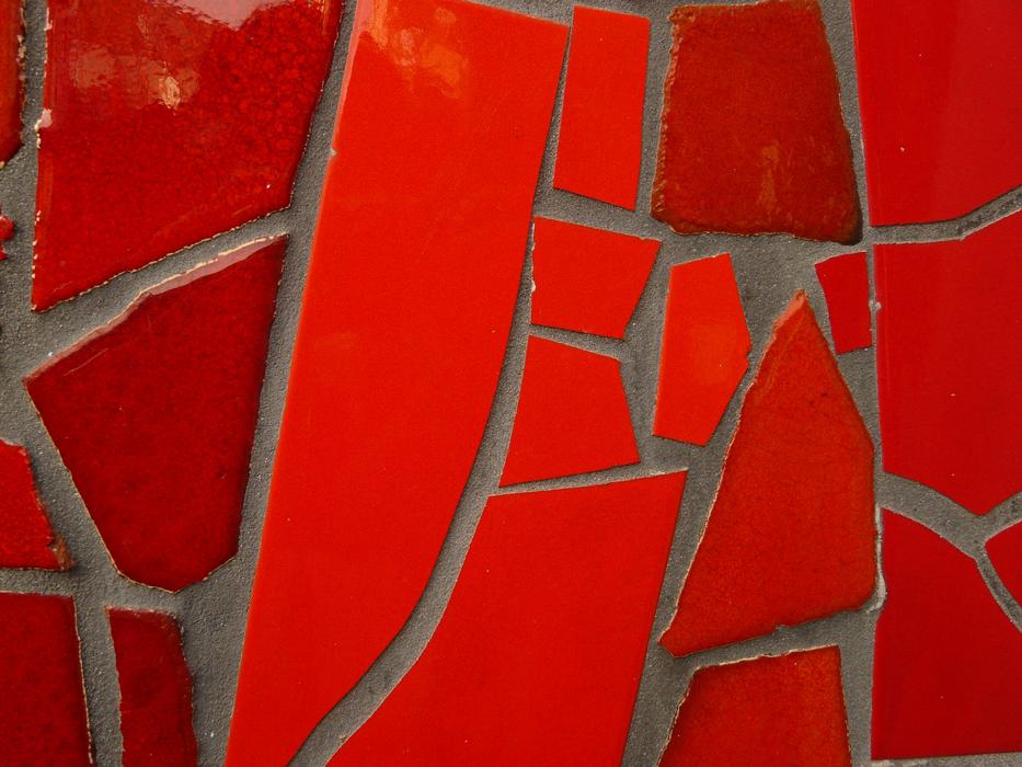 red tiles on the wall in plochingen, Germany