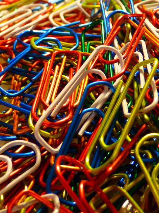 pile of colourful peperclips