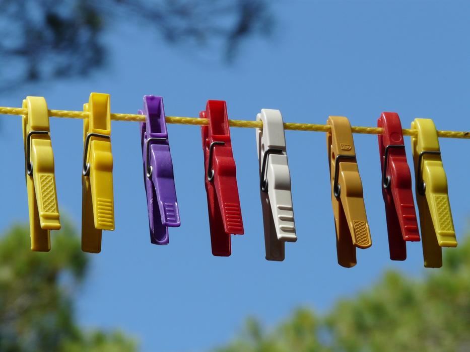 Clothespins blue sky